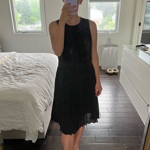 Black pleated dress